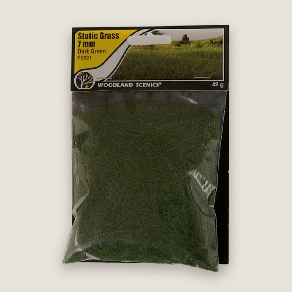 Static Grass, Dark Green, 7mm - Woodland Scenics