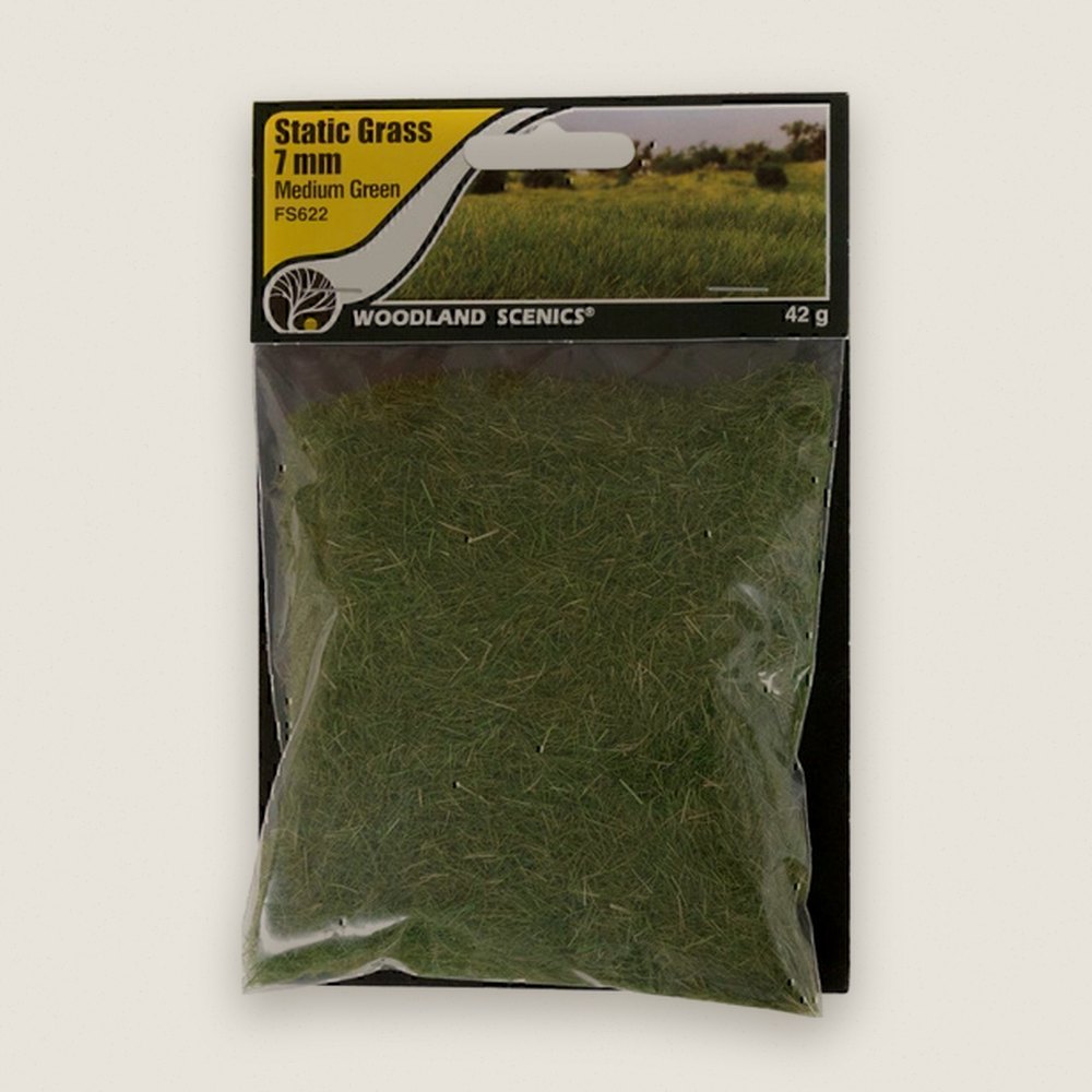 Static Grass, Medium Green, 7mm - Woodland Scenics
