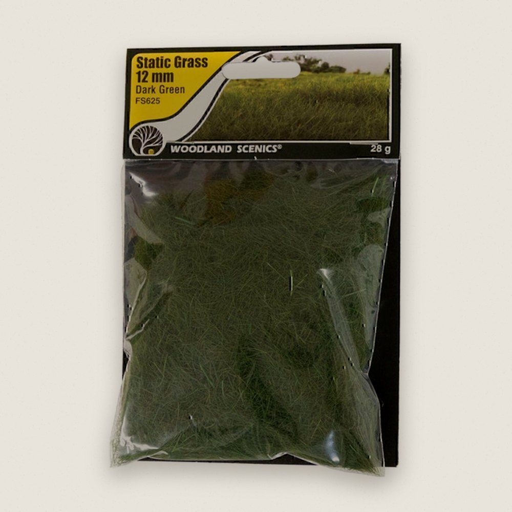 Static Grass, Dark Green, 12mm - Woodland Scenics