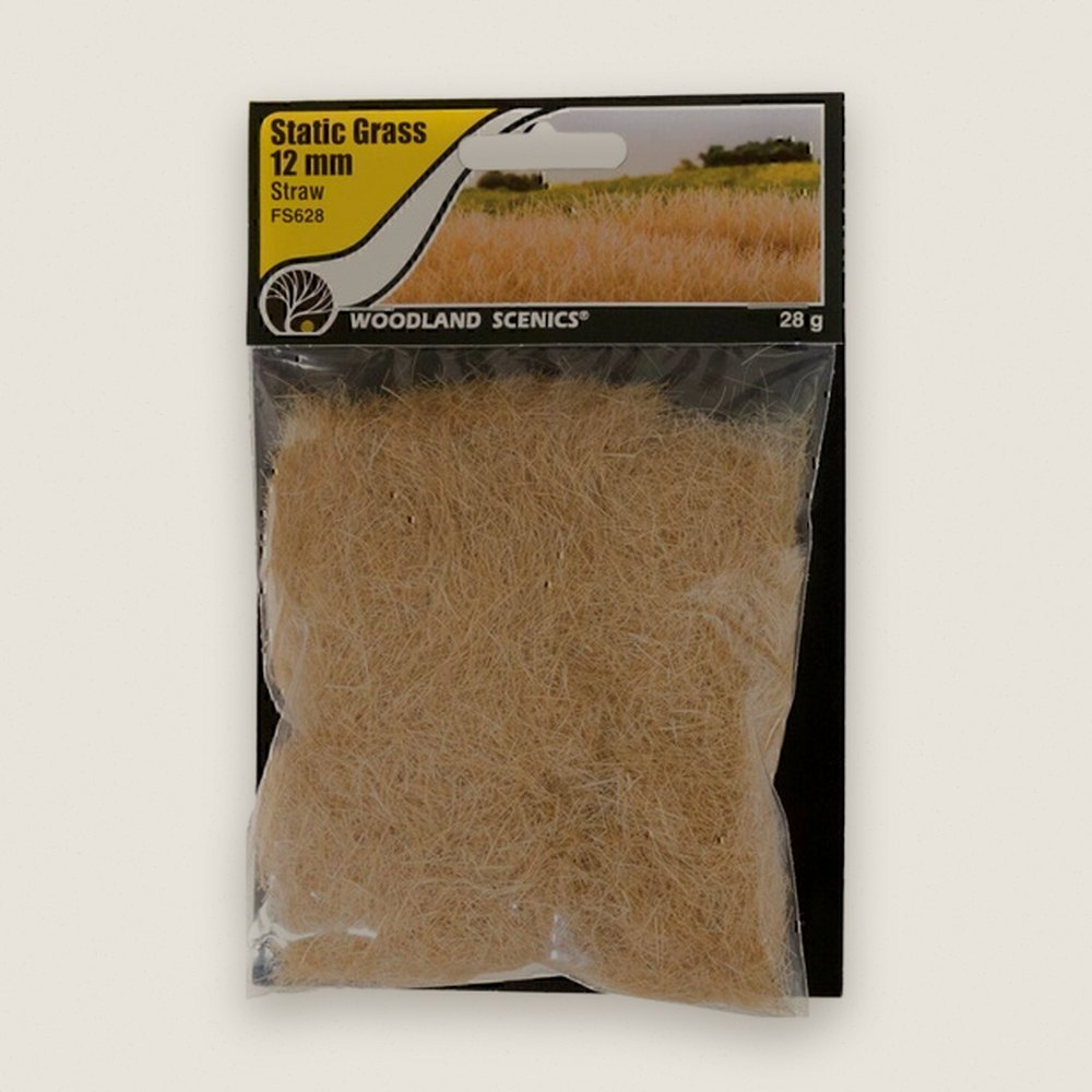 Static Grass, Straw Green, 12mm - Woodland Scenics