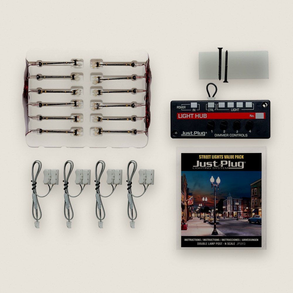 Double Lamp Post Value Pack, N Scale - Woodland Scenics