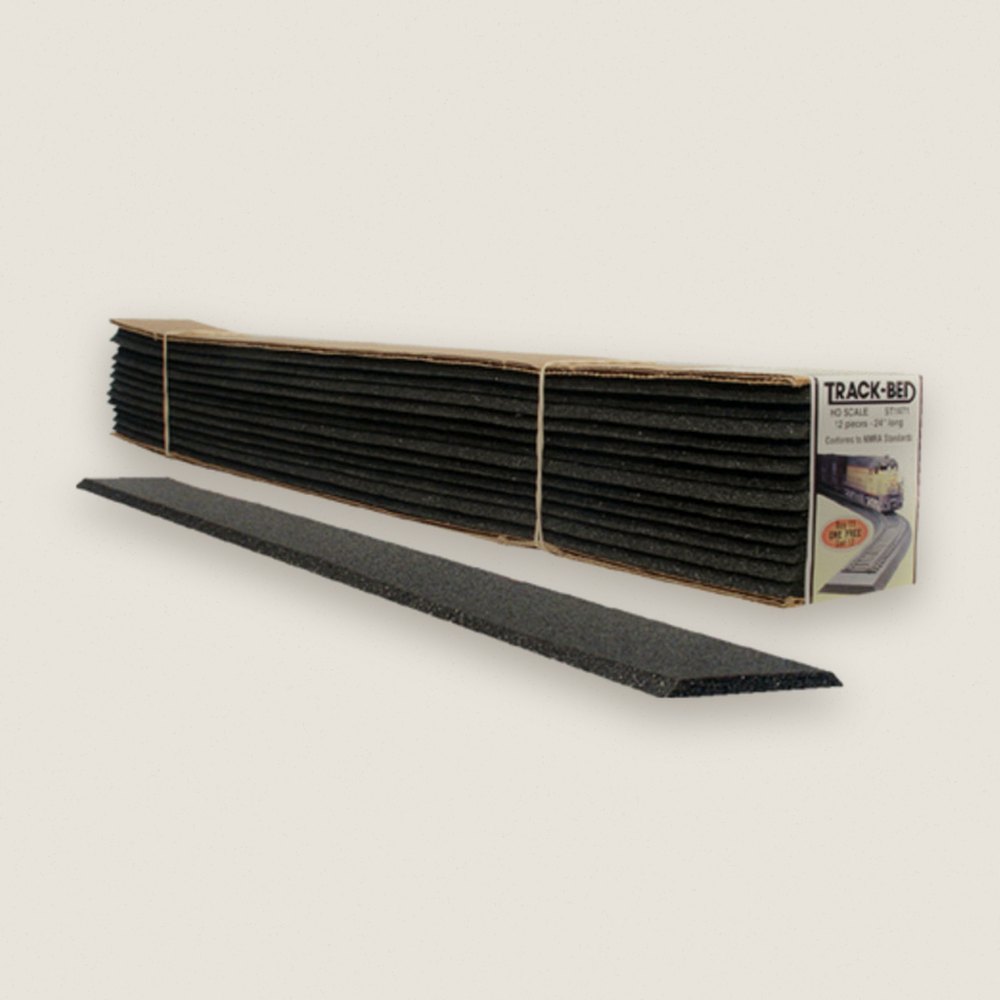 Track-Bed Strips, N Scale, 2-Foot, Pack of 12 - Woodland Scenics