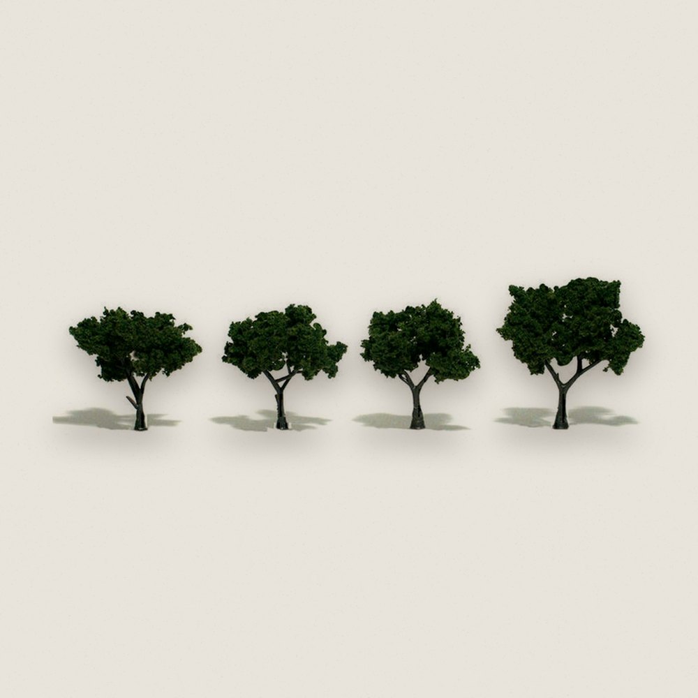 Tree, Pre-Assembled, Medium Green, 2-3, Qty 4 - Woodland Scenics