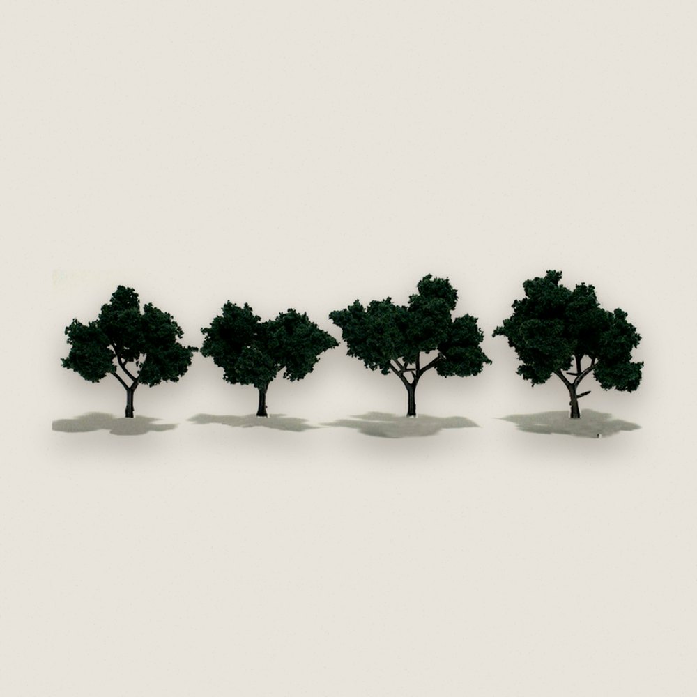 Tree, Pre-Assembled, Dark Green, 2-3, Qty 4 - Woodland Scenics