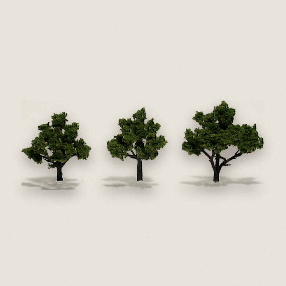 Tree, Pre-Assembled, Light Green, 3-4, Qty 3 - Woodland Scenics