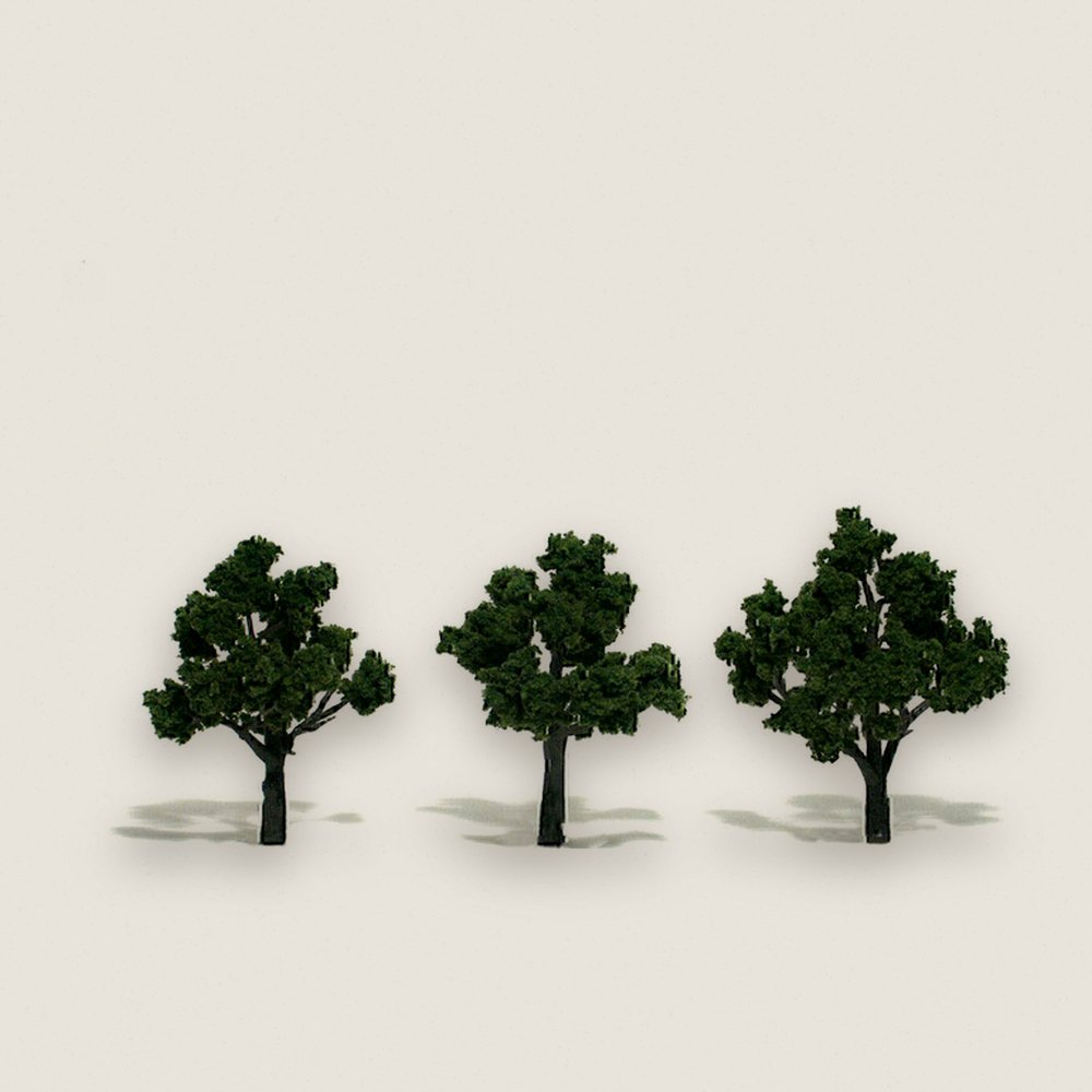 Tree, Pre-Assembled, Medium Green, 3-4, Qty 3 - Woodland Scenics
