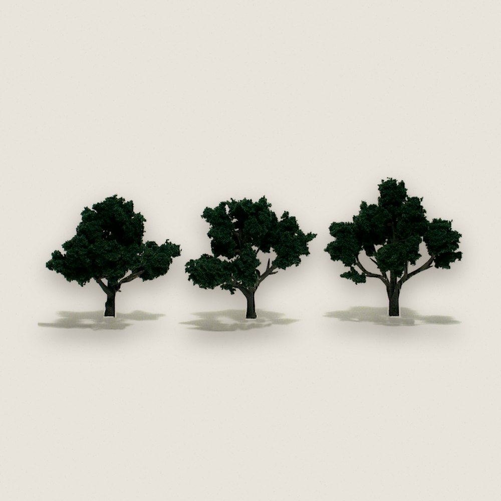 Tree, Pre-Assembled, Dark Green, 3-4, Qty 3 - Woodland Scenics