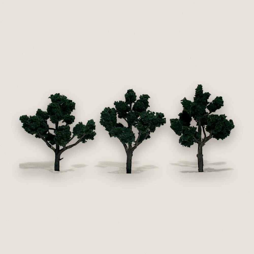 Tree, Pre-Assembled, Dark Green, 4-5, Qty 3 - Woodland Scenics