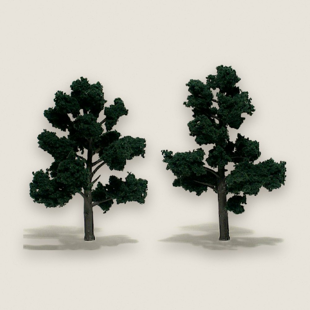 Tree, Pre-Assembled, Dark Green, 4-5, Qty 2 - Woodland Scenics