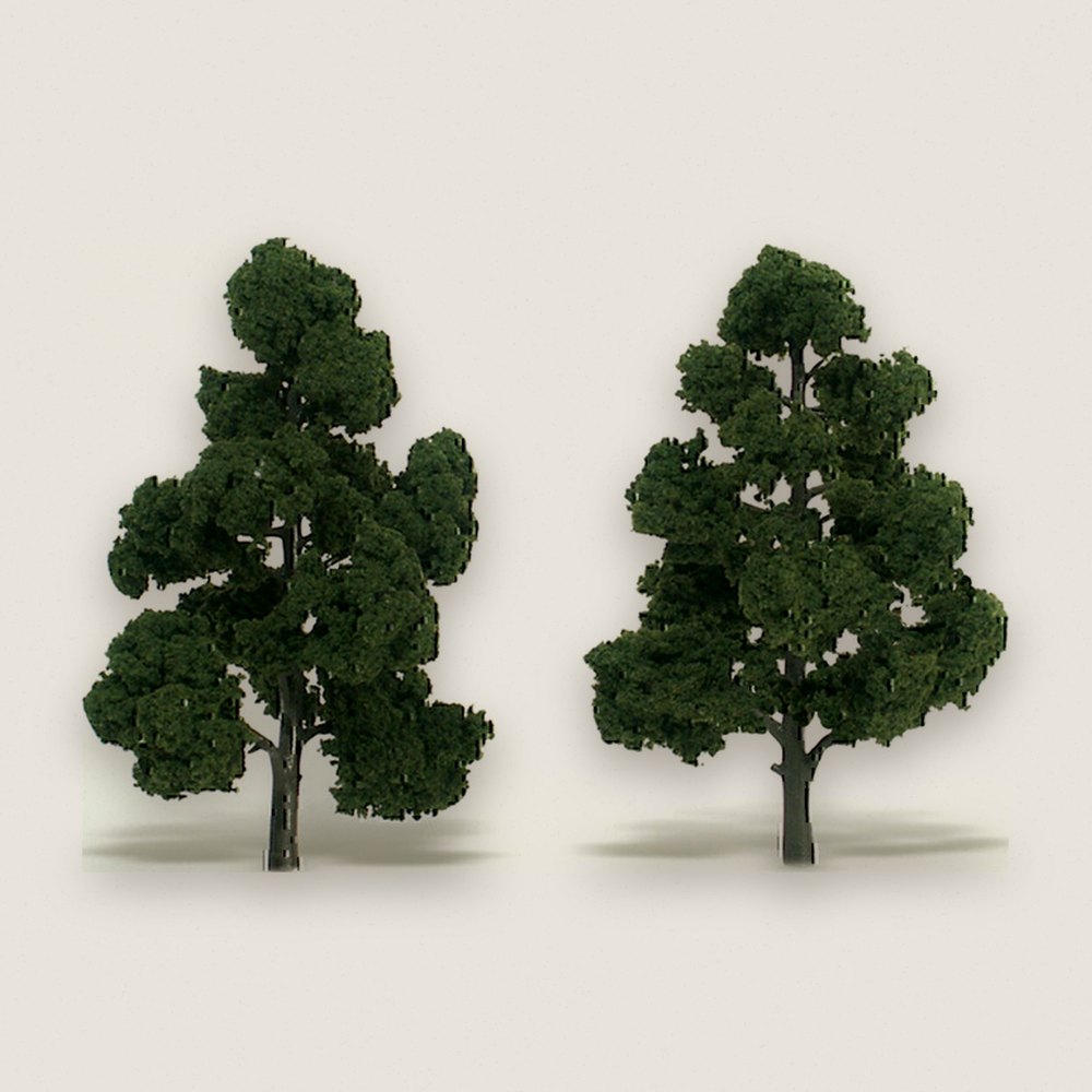 Tree, Pre-Assembled, Medium Green, 7-8 Inch, Pack of 2 - Woodland Scenics